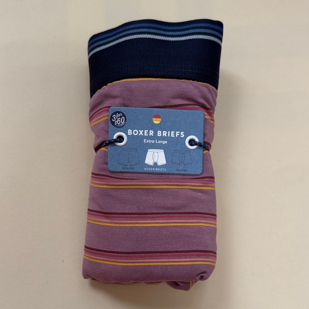 Marine Layer Striped Boxer Briefs - Purple and Blue